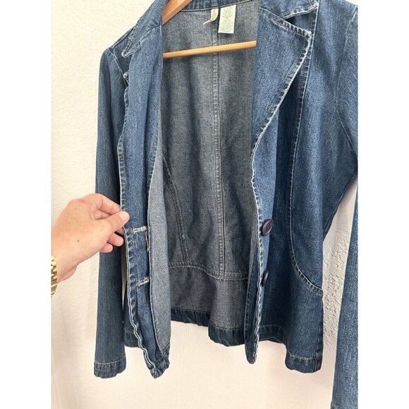 Bill Blass Jeanswear Women M Blue Medium Wash Denim Jeans Jacket Blazer 90s Y2K - Picture 3 of 7
